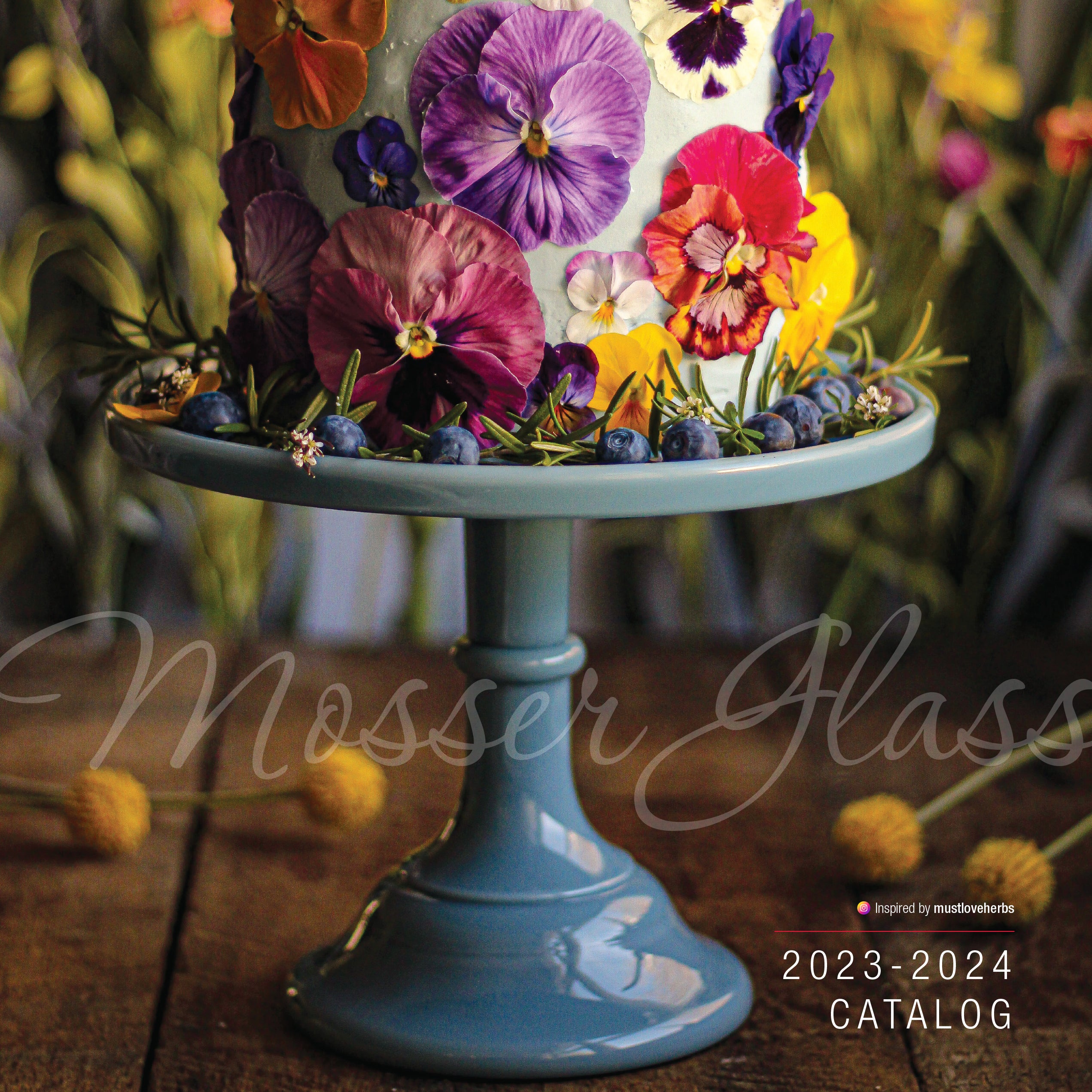 ヴィンテージMosser Glass　ラージサイズ　脚付きベリーボウル 　刻印 Mosser Glass